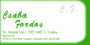 csaba fordos business card